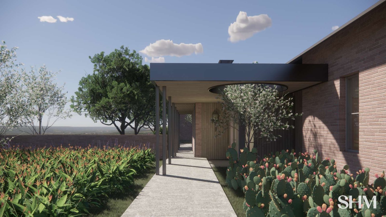 Rendering of the covered entry walk at Eagle Ridge